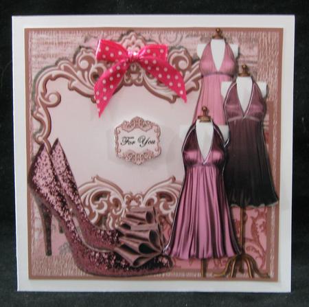 Large Fancy Panel - Dress to Impress - Deep Pink by Suzi Cooper
