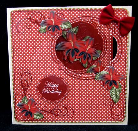 Red Gladioli Matching Birthday Sentiment Label Sheet by Suzi Cooper