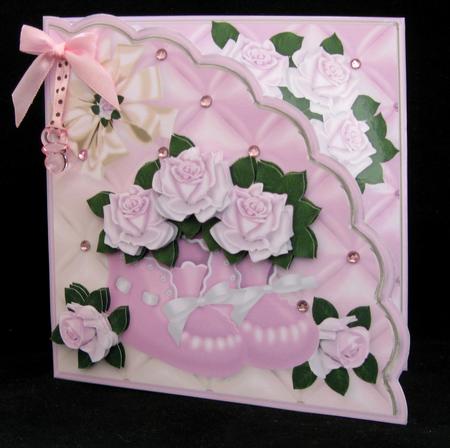 Baby Pink Boots - Shell Front Card Mini Kit by Suzi Cooper