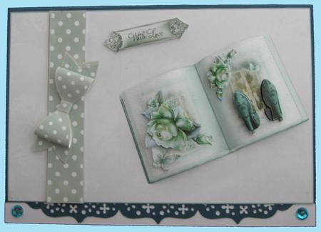 Beautiful Teal Shoe Book Style Topper by Suzi Cooper