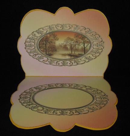 Sunset Pond - Scalloped Oval Ironwork Insert by Suzi Cooper