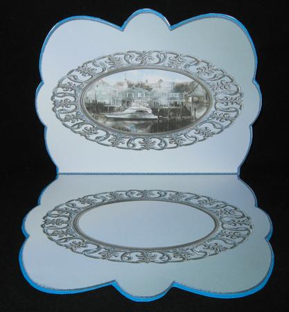 Boating Scene - Scalloped Oval Ironwork Insert by Suzi Cooper