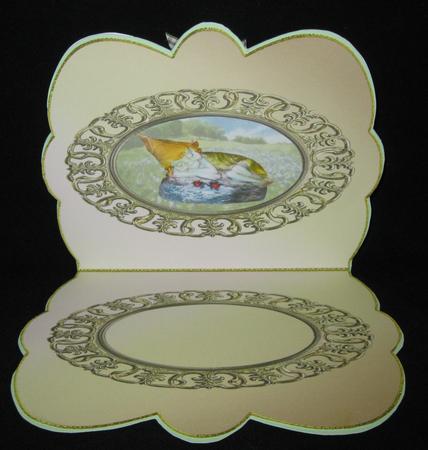 Sleeping Gnome - Scalloped Oval Ironwork Insert by Suzi Cooper