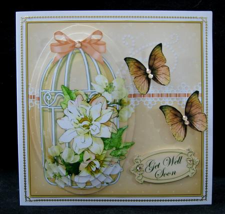 3D Beautiful Flowers & Butterflies Birdcage Pyramid Card Kit by Suzi Cooper