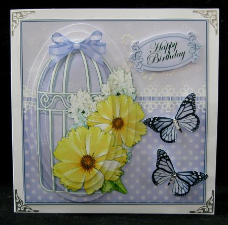 3D Blossoms & Butterflies Birdcage Pyramid Card Kit by Suzi Cooper