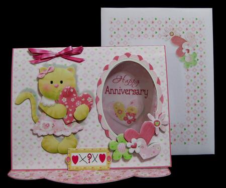 C-thru Easel 3D Card Kit - Kitten Valentine or Anniversary by Suzi Cooper