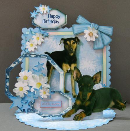 Giant Easel Tableau 3D Card Kit - Manchester Terriers by Suzi Cooper