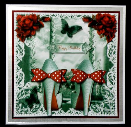 Those Must Have Red Soled Silver Shoes Card Front by Suzi Cooper