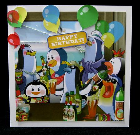 Penguin Party!!! 8x8 Quick Card by Suzi Cooper