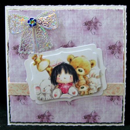 Faded Purple Texture and Floral Swirls Backing Paper by Suzi Cooper