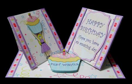 Birthday Cupcake Girl Double Twist Easel Mini Kit by Suzi Cooper