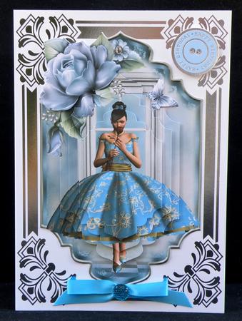 Beautiful Lady in Blue Pyramid Topper by Suzi Cooper