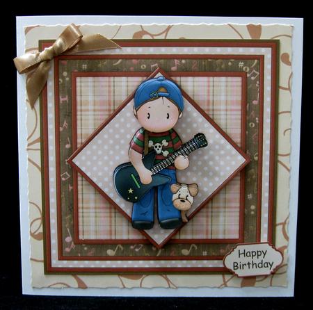 Guitar Rock Birthday Boy Topper & Decoupage Insert Available by Suzi Cooper