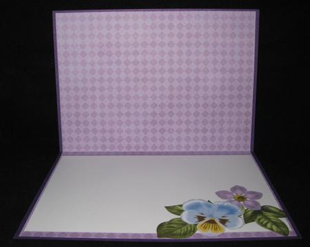 Blue Pansy Fancy Square Kit Matching Folded Insert by Suzi Cooper