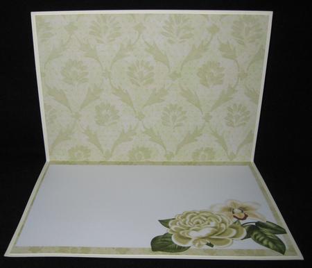 All Cream Rose Fancy Square Kit Matching Folded Insert by Suzi Cooper