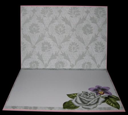 Silver Rose Fancy Square Kit Matching Folded Insert by Suzi Cooper