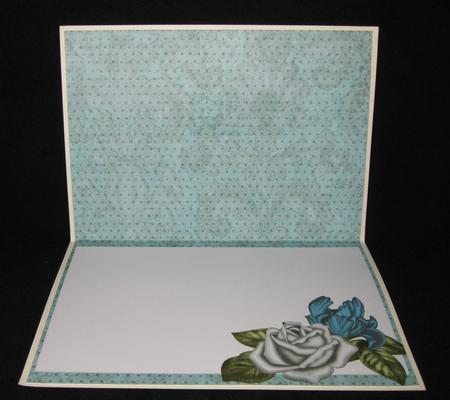 Teal Iris Fancy Square Kit Matching Folded Insert by Suzi Cooper
