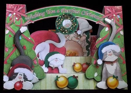 Christmas Cats & Baubles Mountain Stepper Card Kit by Suzi Cooper