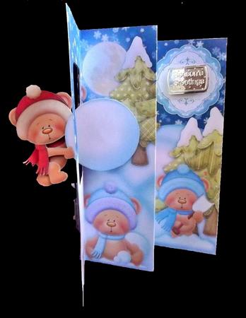 Winter Bears Christmas Passing Through Aperture Card Kit by Suzi Cooper