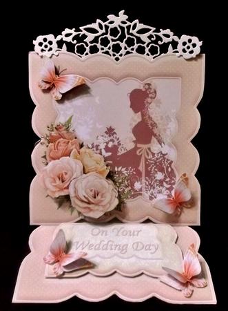 Bride & Roses Wedding Day Easel Card Kit & Decoupage by Suzi Cooper