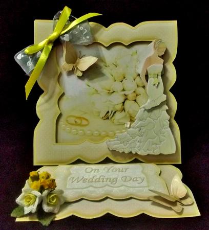 Wedding Bride Rings Roses Easel Card Kit by Suzi Cooper