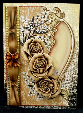 Over the Edge Vintage Brown Roses by Suzi Cooper