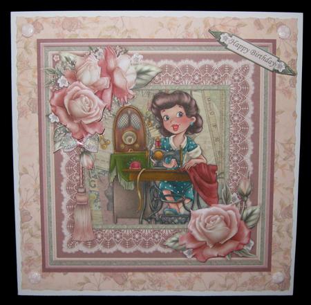 Sew Special Vintage Seamstress 8x8 Mini Kit & Decoupage by Suzi Cooper