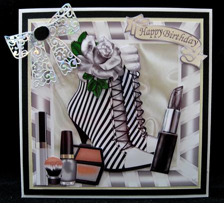 Silver Stripe Boots with Makeup 8x8 Mini Kit by Suzi Cooper