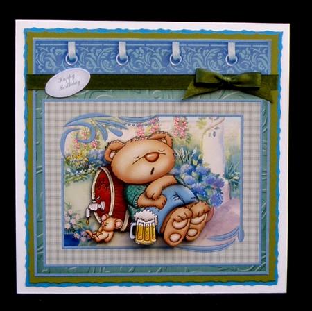 Beer Bear 8x8 Mini Kit Decoupage & Ages by Suzi Cooper