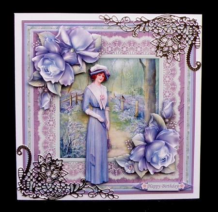 Vintage Lady in Woods & Porcelain Roses 8x8 Mini Kit by Suzi Cooper