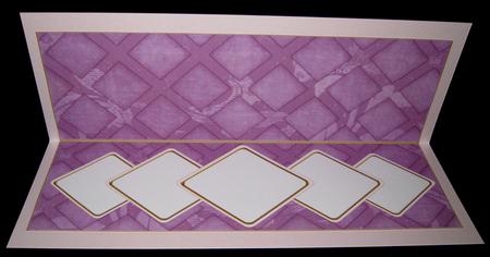 Purple Shabby Lattice Diamond Ex Large Dl Folded Insert by Suzi Cooper