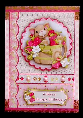 A Berry Happy Birthday Topper and Decoupage by Suzi Cooper