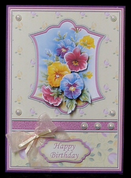Pansy Frame Card Topper & Decoupage by Suzi Cooper