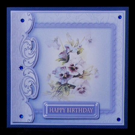 Vintage Pansies 8in x 8in Decoupage by Suzi Cooper