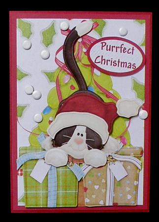 Purrfect Christmas! Decoupage Card by Suzi Cooper