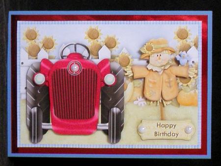 Down on the Farm Tractor & Scarecrow Decoupage by Suzi Cooper