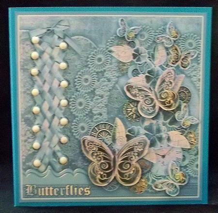Teal Girly Steampunk 8in x 8in Decoupage by Suzi Cooper