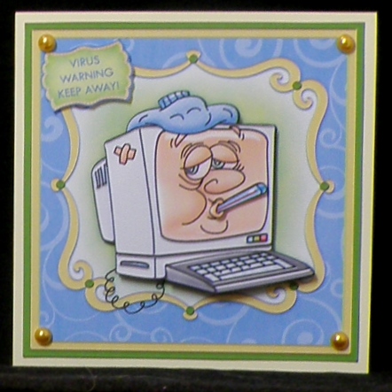 Virus Warning Get Well Soon Topper & Decoupage by Suzi Cooper