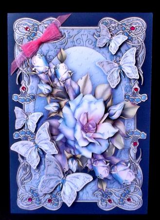 Lilac Butterflies and Roses Decoupage by Suzi Cooper
