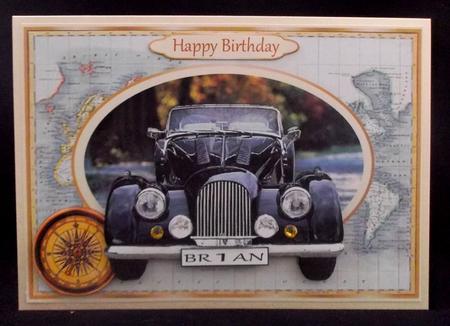 Vintage Car Step by Step Card Front by Suzi Cooper