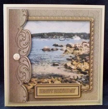 Rugged Coastline 8in x 8in Decoupage by Suzi Cooper