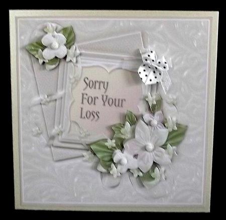 Cream Ceramic Floral Sympathy - 8in x 8in Decoupage by Suzi Cooper