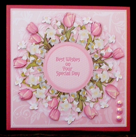 Springtime Pink Tulips - 8in x 8in Decoupage by Suzi Cooper