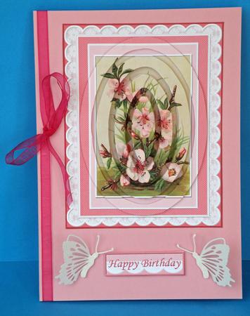 Pink Flowers Concentric Pyramid Panel by Suzi Cooper