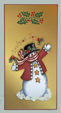 Christmas Joy Snowman Dl Fold Back by Suzi Cooper