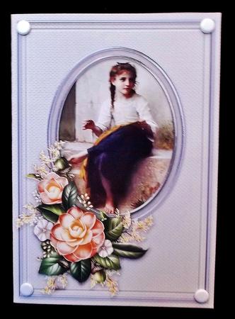 Girl Sewing Quick Card by Suzi Cooper