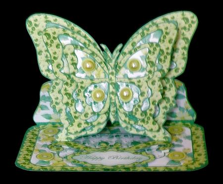 Layered Butterfly Easel - Green Floral by Suzi Cooper