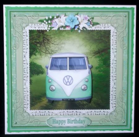 A Day in the Countryside - Approx: 8x8ins Card Front by Suzi Cooper