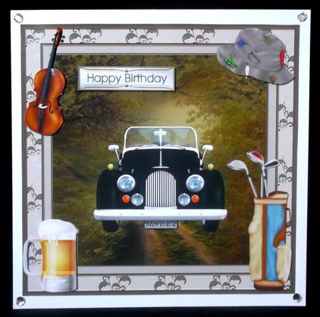 A Drive in the Country Approx: 8x8ins Card Front by Suzi Cooper