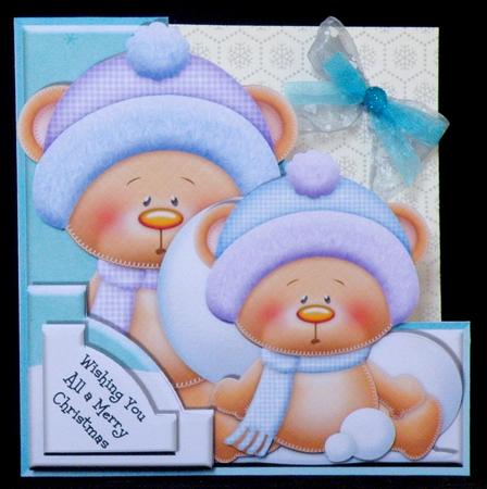 Peek-a-boo Winter Bears Family Fun - Edgy - Mini Kit by Suzi Cooper